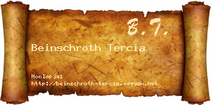 Beinschroth Tercia névjegykártya